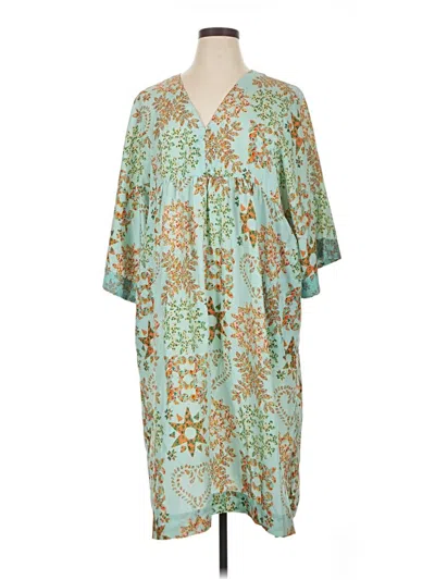 Pre-owned Johnny Was Casual Dress In Teal
