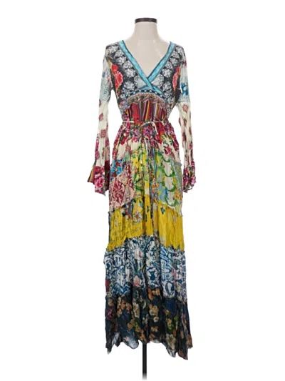 Pre-owned Johnny Was Casual Dress In Yellow