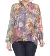 Johnny Was Cathron Mingle Silk Blouse In Multi