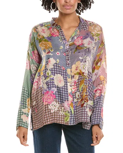 Johnny Was Cathron Mingle Silk Blouse In Purple