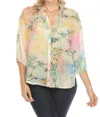 Johnny Was Cathryn Button-down Blouse In Raffia Print In Multi