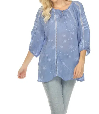 Johnny Was Celestin Neptune Blouse In Purple Impression In Multi