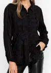 Johnny Was Celia Applique Shirt In Black In Black