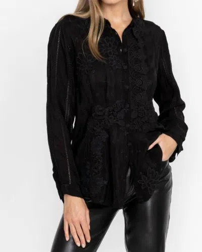 Johnny Was Celia Applique Shirt In Black