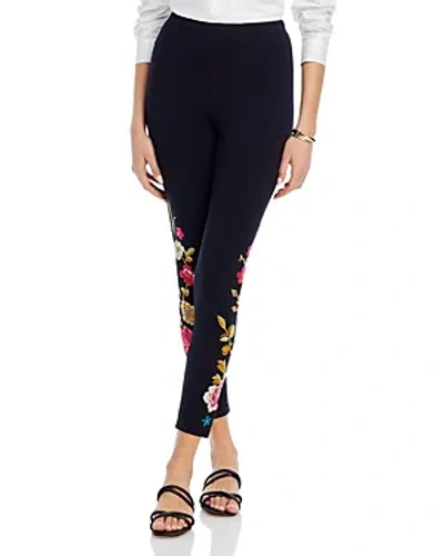 Johnny Was Celina Floral Embroidered Leggings In Black