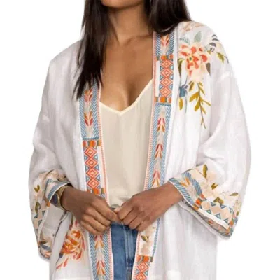 JOHNNY WAS CERETTI LINEN CROPPED KIMONO CARDIGAN