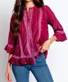 Johnny Was Chamulla Blouse In Rose Wine In Multi