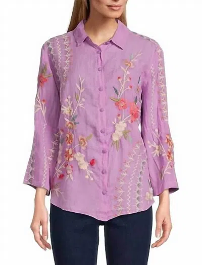 Johnny Was Cherri Kimono Sleeve Shirt In Soft Orchid In Multi