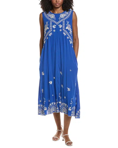 Johnny Was Chevron Tank Dress In Blue