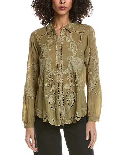 Johnny Was Chryssie Camp Shirt In Green