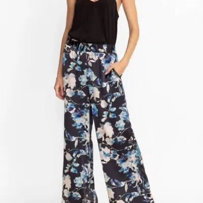 Johnny Was Chryssy Charmeuse Wide Leg In Blue In Multi
