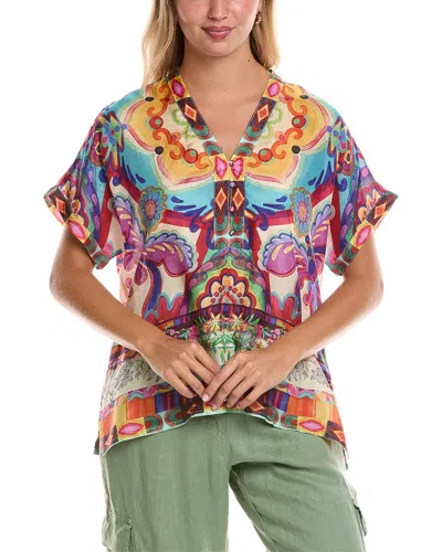 Johnny Was Cillia Silk Blouse In Yellow