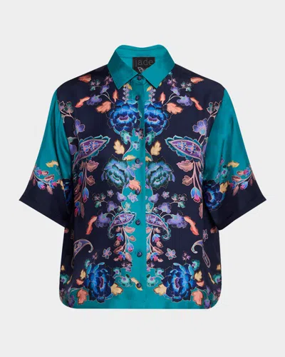 Johnny Was Claudine Floral-print Crepe De Chine Shirt