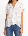 Johnny Was Cleo Cooper Button Up Shirt In White In White