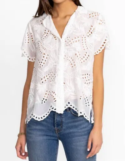 Johnny Was Cleo Cooper Button Up Shirt In White