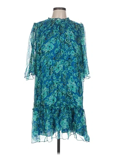 Pre-owned Johnny Was Cocktail Dress In Teal