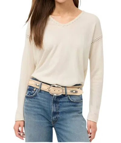 Johnny Was Collina Italian Leather Conch Belt In Ivory In White