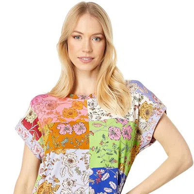 Johnny Was Cosmo Womens Relaxed Tee Multicolour Ladies Top Shirt In Green