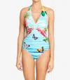 Johnny Was Costa Azul Twist One Piece Swimsuit In Multi In Multi
