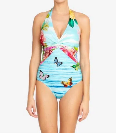 Johnny Was Costa Azul Twist One Piece Swimsuit In Multi