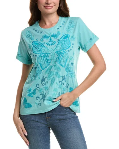 Johnny Was Crewneck T-shirt In Blue