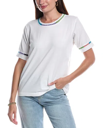 Johnny Was Crochet T-shirt In White