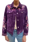 JOHNNY WAS CURACAO COTTON VELVET JACKET IN GRAPE ROYAL