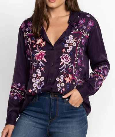 Johnny Was Curacao Oversized Tunic In Deep-purple