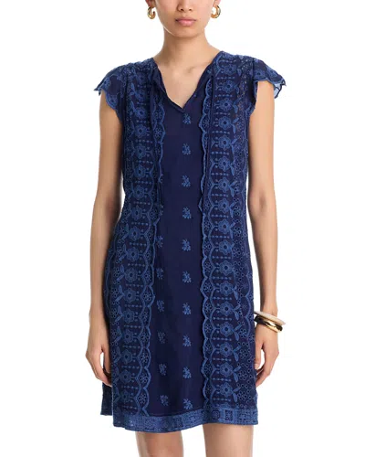 Johnny Was Daisy Eyelet Dress In Blue