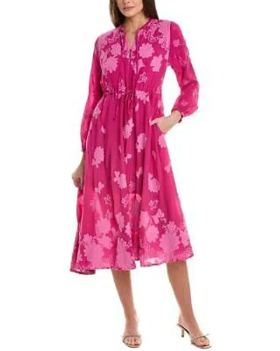 Pre-owned Johnny Was Daisy Leonna Midi Dress Women's In Pink
