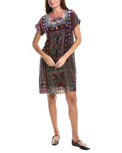 Johnny Was Daiyu Burnout Silk-blend Mini Dress In Brown