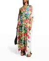 Johnny Was Dana Swim Cover-up Side Slit Pullover Kaftan Maxi Dress In Multi In Multi