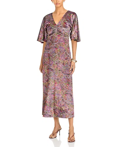 Johnny Was Darbia Printed Ruched Tea Length Dress In Multi