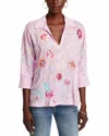 Johnny Was Darcey Pop-over Shirt In Pastel Lavender In Pink