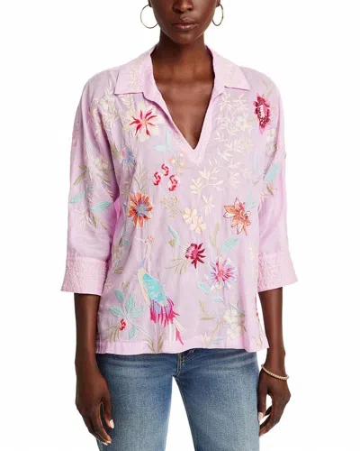 Johnny Was Darcey Pop-over Shirt In Pastel Lavender In Pink
