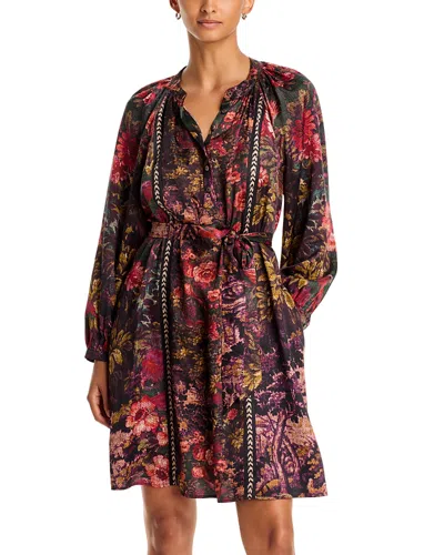 Johnny Was Davidii Shirred Tie Waist Mini Dress In Multi