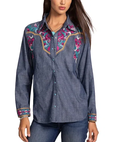 Johnny Was Deidre Shirt In Blue