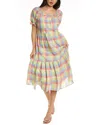 Johnny Was Workshop Delacey Midi Dress In Multi In Yellow