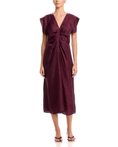 Johnny Was Delcie V Neck Midi Dress In Brown