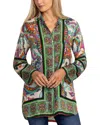 Johnny Was Petite Delia Silk Tunic In Green