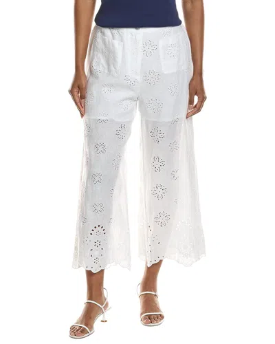Johnny Was Delores Wide Leg Linen Pant In White