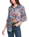 Johnny Was Demarne Ruffle Sleeve Tunic In Green