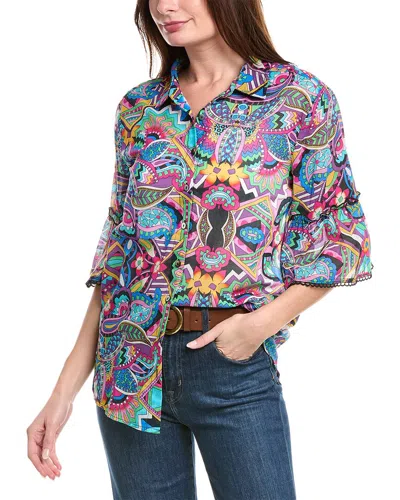 Johnny Was Demarne Ruffle Sleeve Tunic In Multi