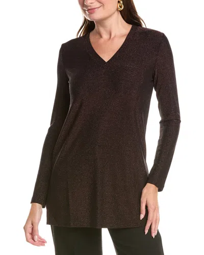 Johnny Was Demi Metallic V-neck Tunic In Brown