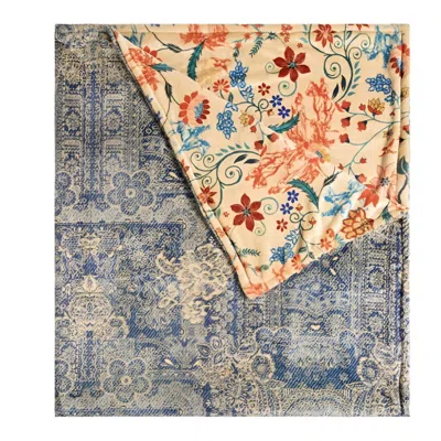 Johnny Was Denim Print Laurel Canyon Cozy Blanket In Multi