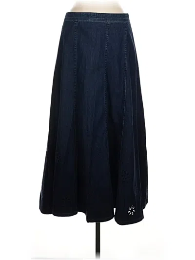 Pre-owned Johnny Was Denim Skirt In Blue