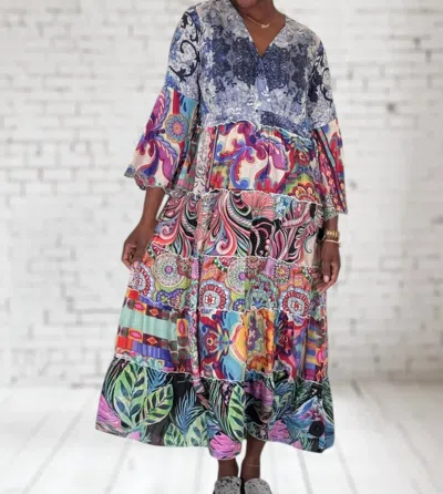 JOHNNY WAS DIBBLE TIERED DRESS IN MULTI