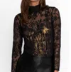 Johnny Was Dina Mesh Tee In Black In Black