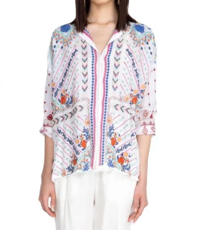 Pre-owned Johnny Was Disha Blouse For Women In White