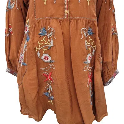 Johnny Was Dixie Tunic Top In Almond In Pink